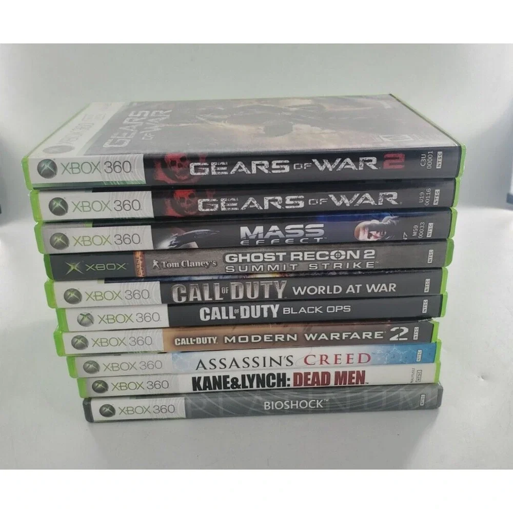 Lot of 10 Xbox Games Call of Duty, Gears of War, Mass Effect, Ect Complete